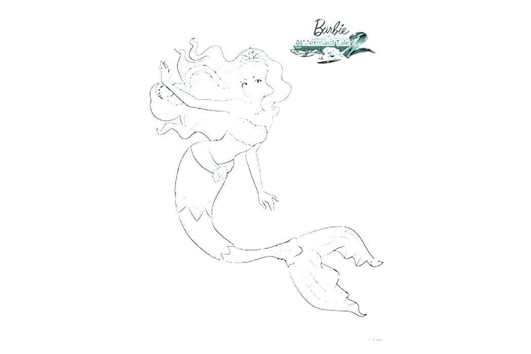 Mermaid Sitting On A Rock Drawing