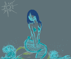 300x250 mermaid sitting on rocks out of the water - Mermaid Sitting On A Rock Drawing