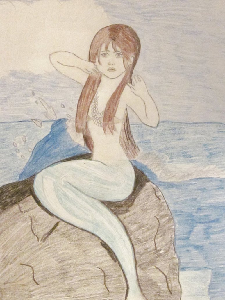 774x1032 pictures of mermaid on rock drawing - Mermaid Sitting On A Rock Drawing