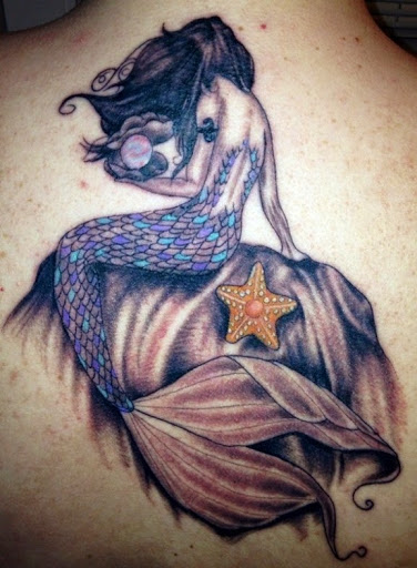 376x512 Beautiful And Cute Mermaid Tattoos Designs And Ideas - Mermaid Sitting On A Rock Drawing