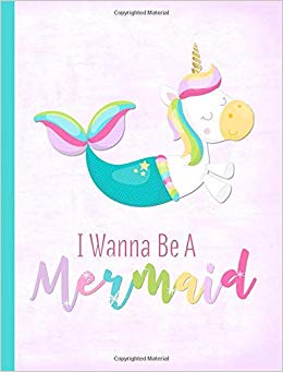 260x341 unicorn mermaid swimming primary story journal composition book - Mermaid Swimming Drawing