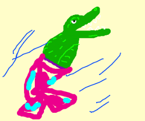 300x250 crocodile mermaid swimming drawing - Mermaid Swimming Drawing