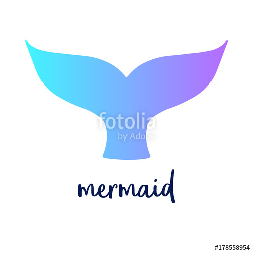 500x500 mermaid colorful tail and writing, vector illustration drawing - Mermaid Tail Drawing