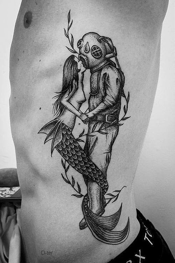 600x900 Righteous Vs Evil Mermaid Tattoo Ideas For Your Wild Side - Mermaid Tattoo Drawing