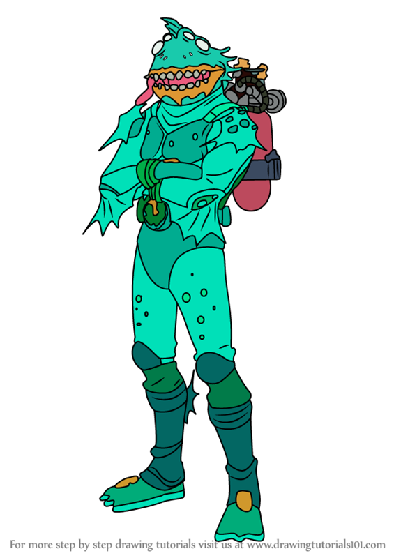 565x800 Learn How To Draw Moisty Merman From Fortnite - Merman Drawing