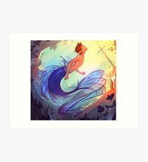 210x230 Merman Drawing Wall Art Redbubble - Merman Drawing