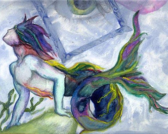 340x270 Merman Drawing Etsy - Merman Drawing