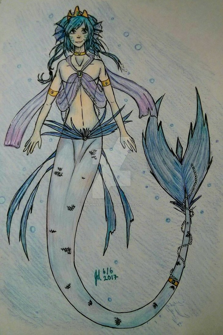 729x1095 Merman Drawing - Merman Drawing