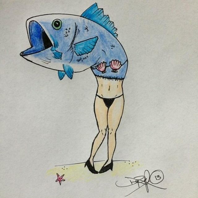 640x640 So My Little Sister Asked Me To Draw Her A Mermaid Funny - Merman Drawing