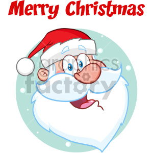 300x300 happy santa claus face classic cartoon mascot character hand - Merry Christmas Drawing