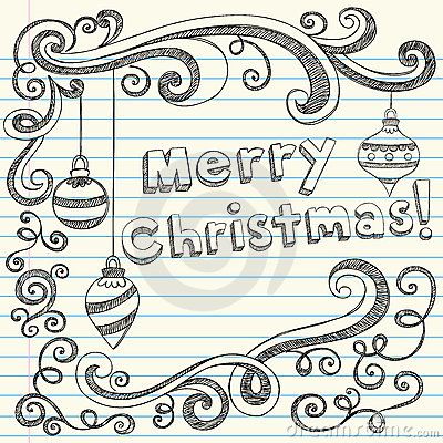 400x400 merry christmas hand drawn sketchy doodles bullet journal - Merry Christmas Drawing