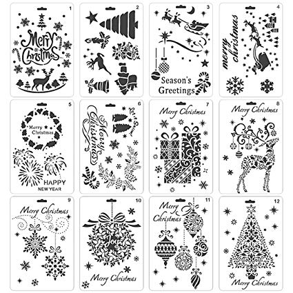 425x425 pack of christmas diy painting drawing stencils - Merry Christmas Drawing
