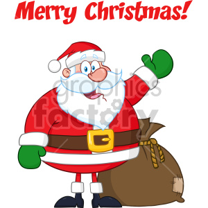300x300 happy santa claus cartoon mascot character waving hand drawing - Merry Christmas Drawing Images
