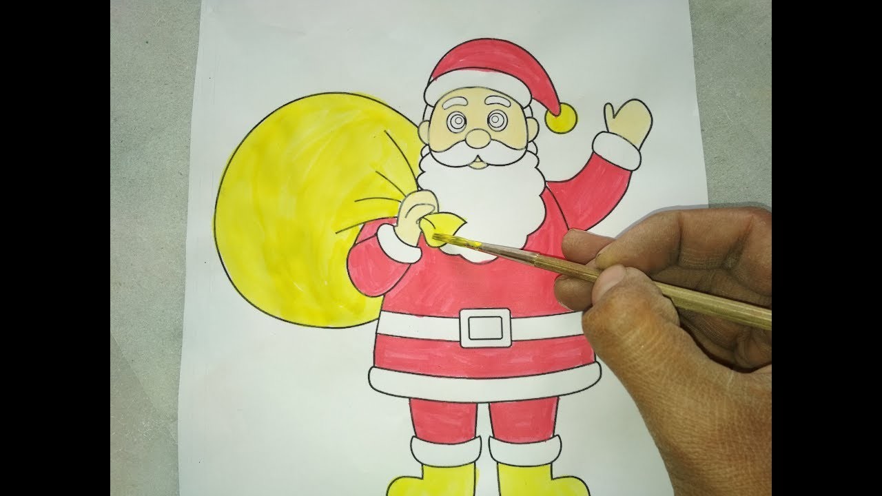 1280x720 how to draw santa claus painting merry christmas special - Merry Christmas Drawing Images