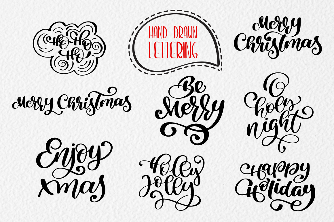 1160x772 merry christmas hand draw lettering objects - Merry Christmas Drawing Pictures