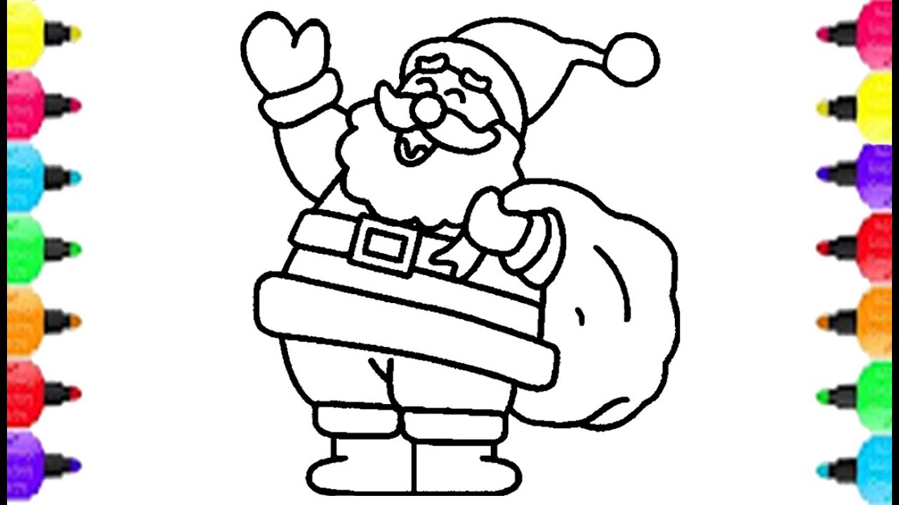 1280x720 santa claus coloring pages how to draw santa claus merry christmas - Merry Christmas Drawing Pictures