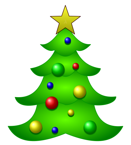 431x476 how can we draw a christmas tree with decorations, using tikz - Merry Christmas Tree Drawing