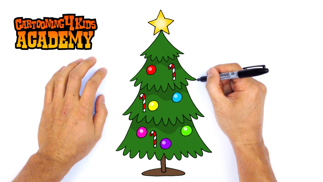 1280x720 How To Draw A Christmas Tree Art For Beginners - Merry Christmas Tree Drawing
