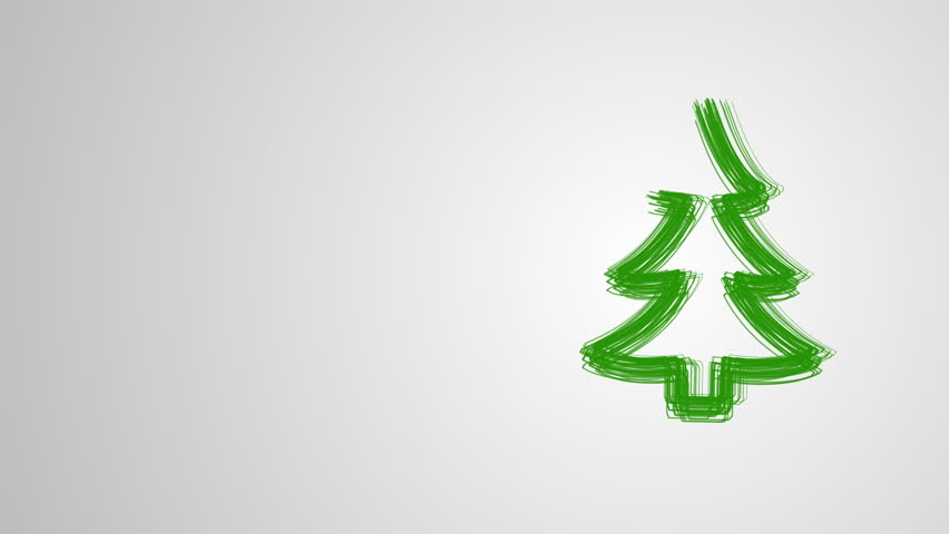 852x480 merry christmas video greeting card, drawing christmas tree - Merry Christmas Tree Drawing