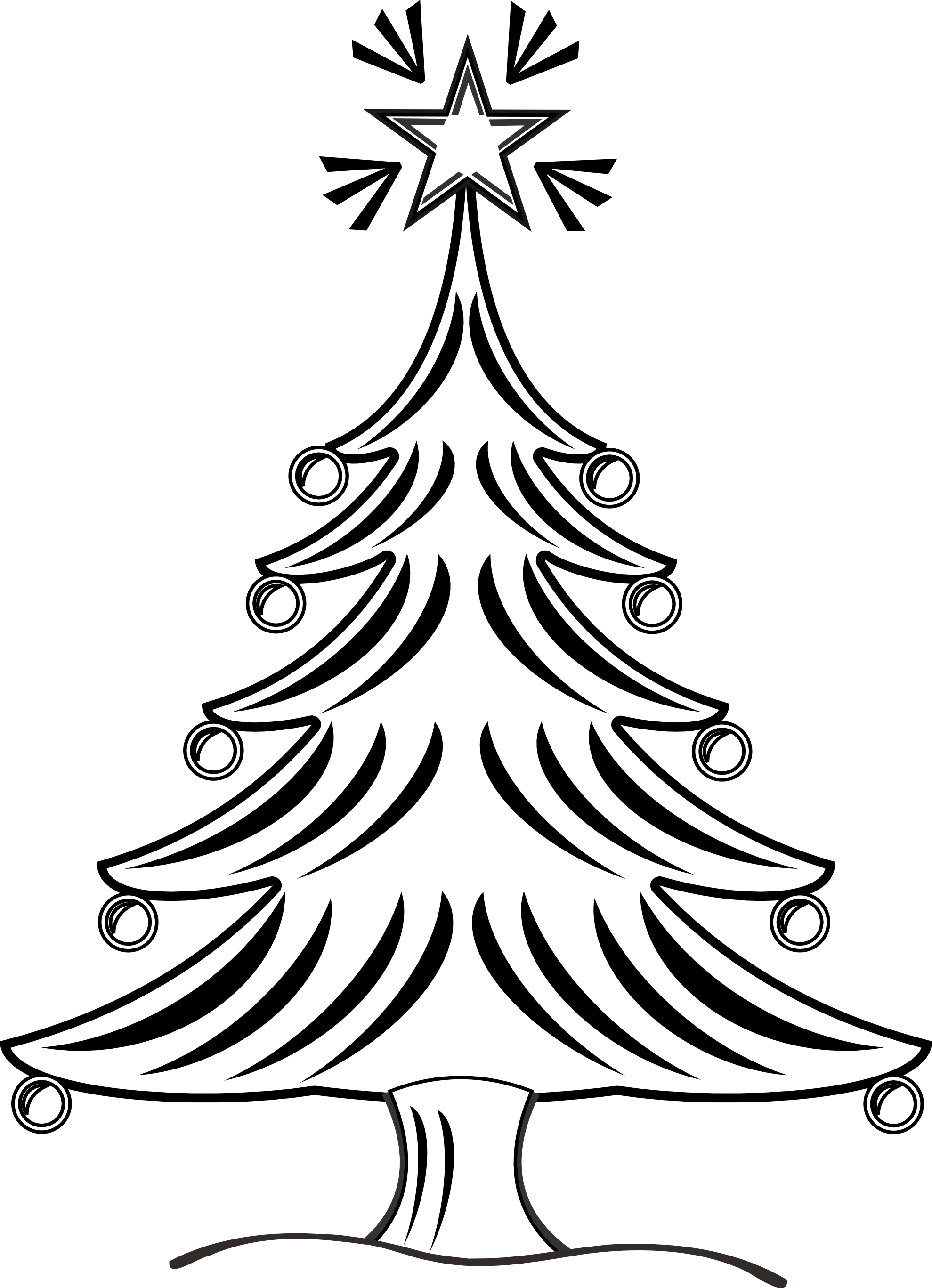 1979x2735 Christmas Tree - Merry Christmas Tree Drawing