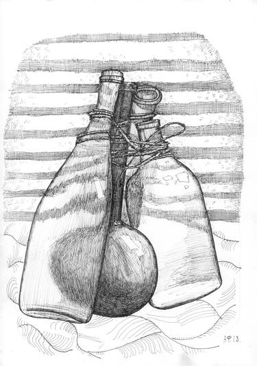 375x534 message in the bottle drawing - Message Drawing