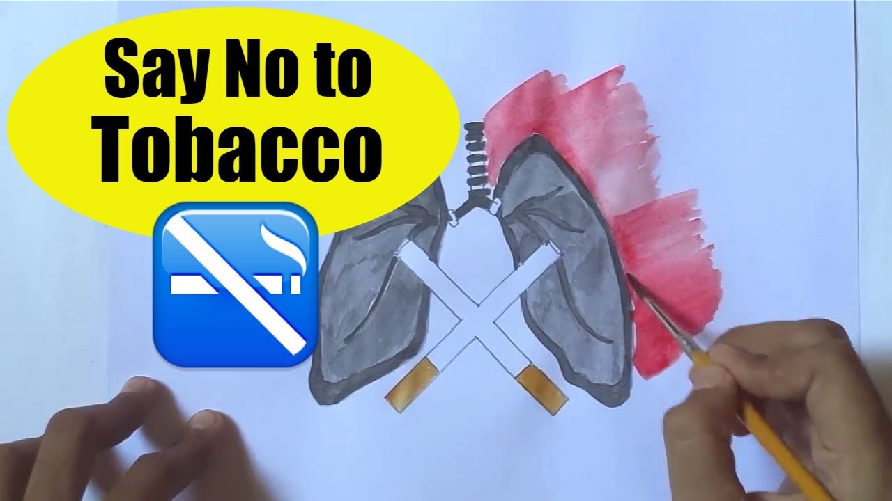 1280x720 world no tobacco day poster drawing - Message Drawing