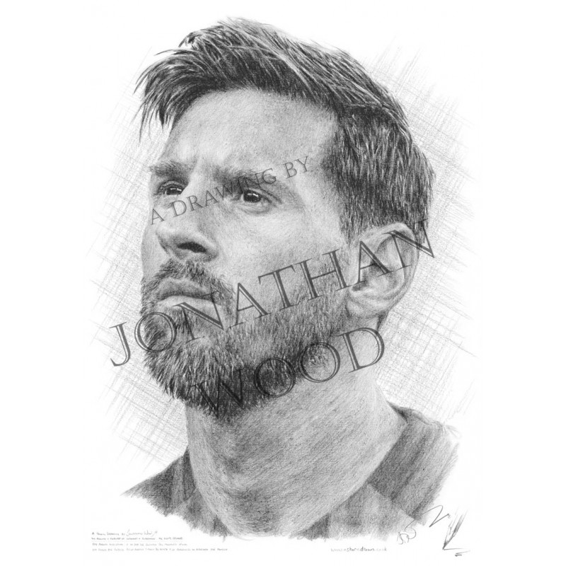 800x800 Jonathan Wood Pencil Drawing - Messi Drawing