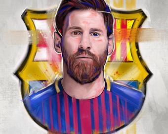 340x270 Messi Drawing Etsy - Messi Drawing