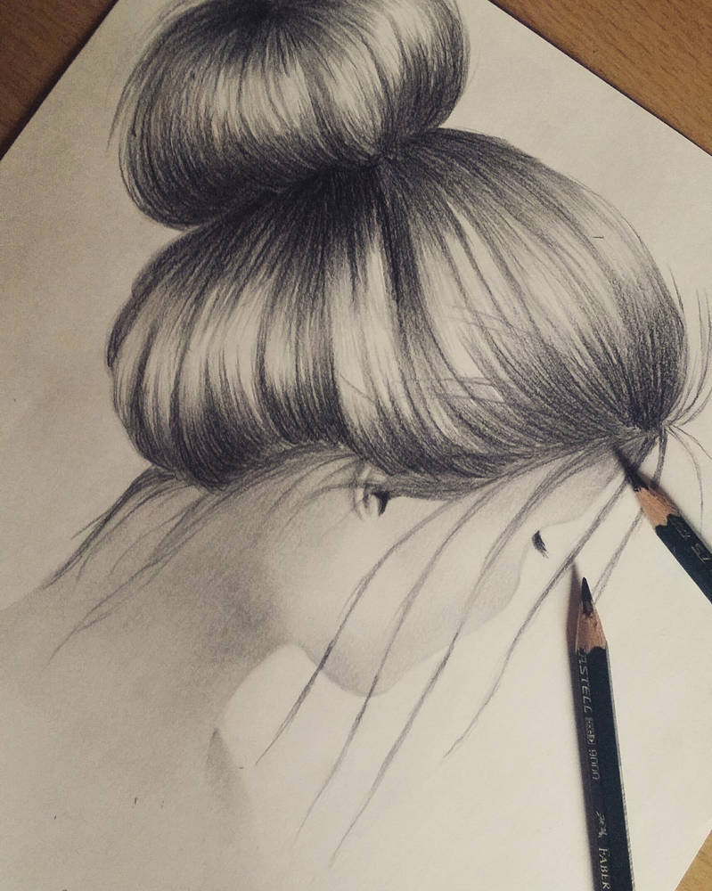 Messy Bun Drawing At Paintingvalley Com Explore Collection