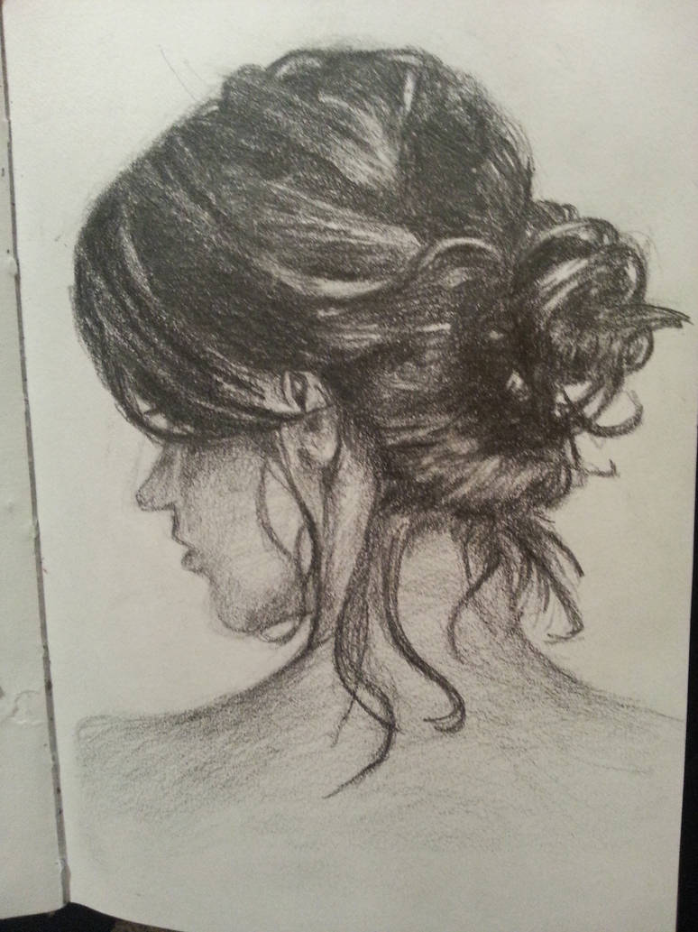774x1033 my drawing of a messy bun - Messy Bun Drawing
