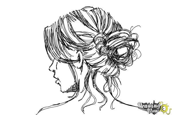 600x400 how to draw a messy bun - Messy Drawing