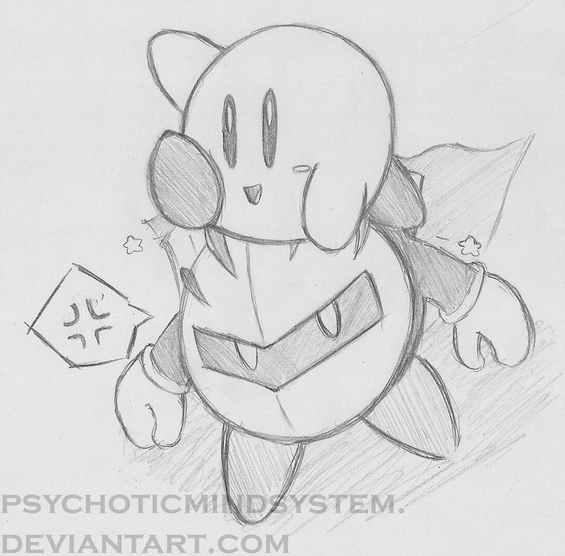 800x787 kirby and meta knight drawing - Meta Knight Drawing