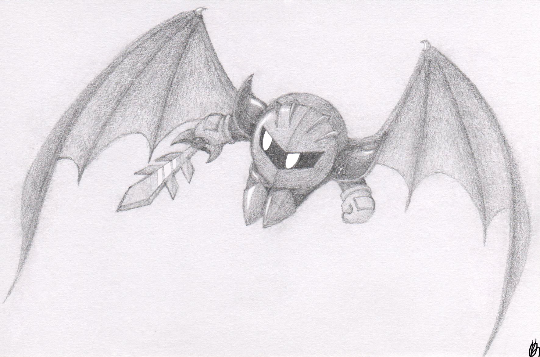 1771x1170 meta knight pencil drawing - Meta Knight Drawing