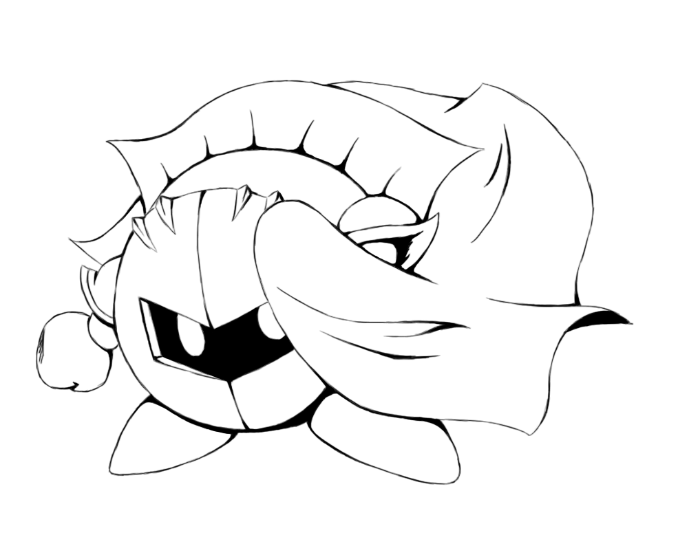 985x778 meta knight lineart - Meta Knight Drawing