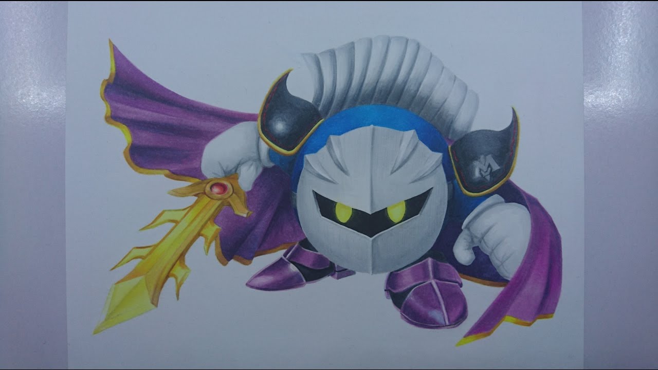 1280x720 time lapse drawing - Meta Knight Drawing