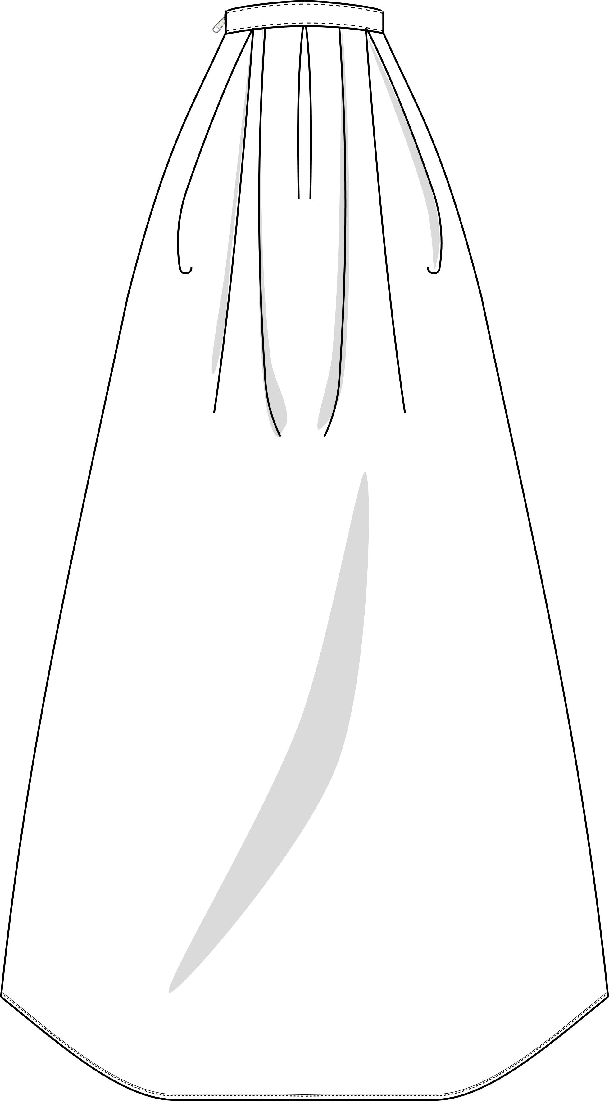 1961x3544 skirt back view technical drawing outfit metal detector school - Metal Detector Drawing