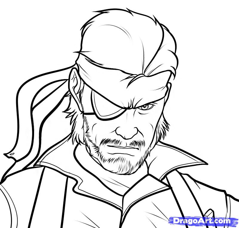 How To Draw Metal Gear Solid, Metal Gear Solid, Solid Snake, Step - Metal G...