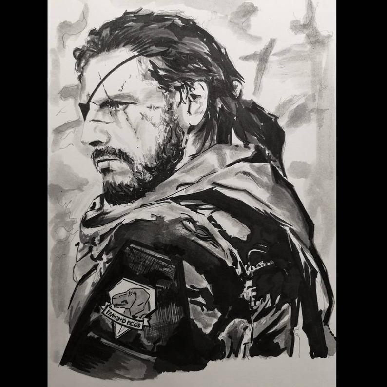 794x793 venom snake big boss metal gear solid v the phantom pain etsy - Metal Gear Solid Drawing