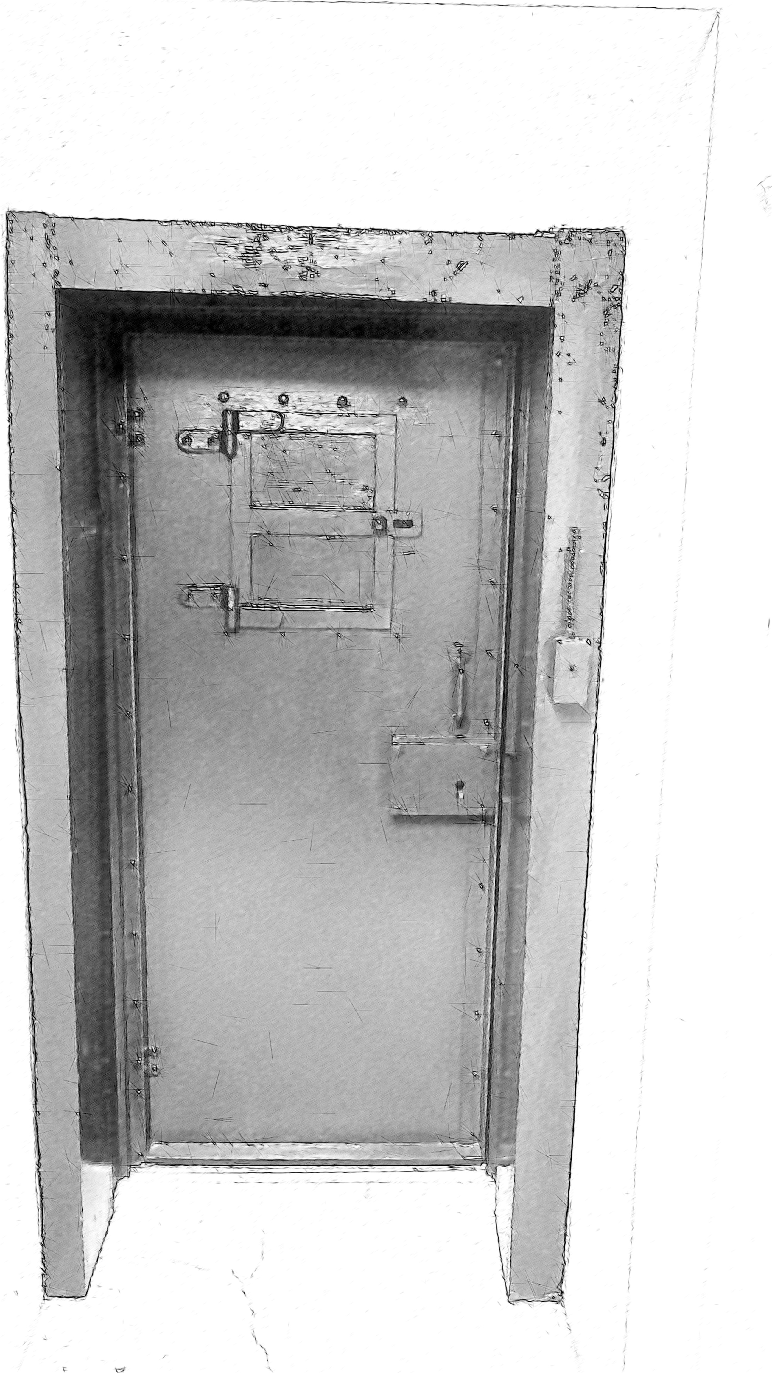 2592x4608 Free Images Old, Entrance, Metal, Door, Security, Black White - Metallic Drawing