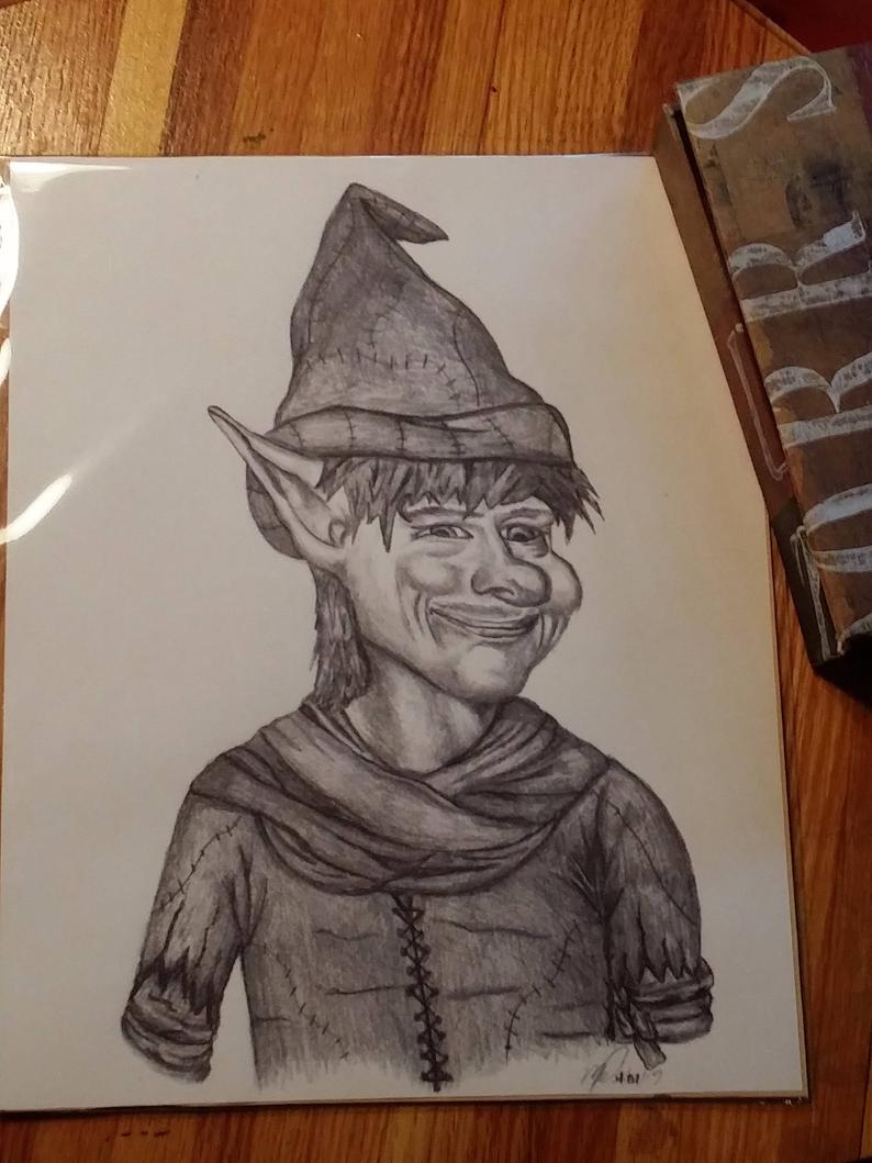 794x1059 and print of the elf man graphite pencil drawing etsy - Metaphysical Drawing