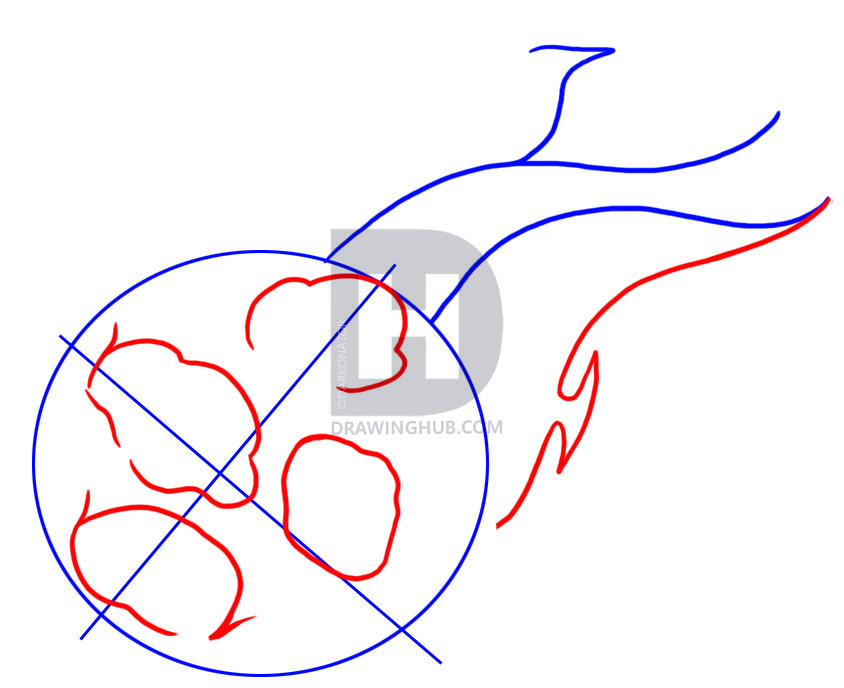 844x688 How To Draw A Meteor, Step - Meteor Drawing