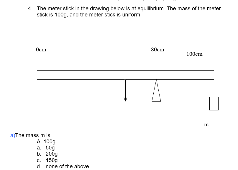 807x579 solved the meter stick in the drawing below is at equilib - Meter Stick Drawing