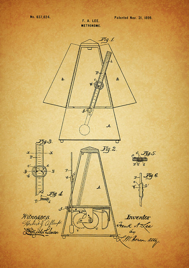 634x900 metronome patent drawing - Metronome Drawing