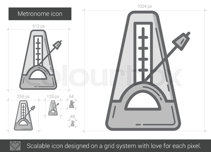 800x576 metronome vector line icon isolated on stock vector colourbox - Metronome Drawing