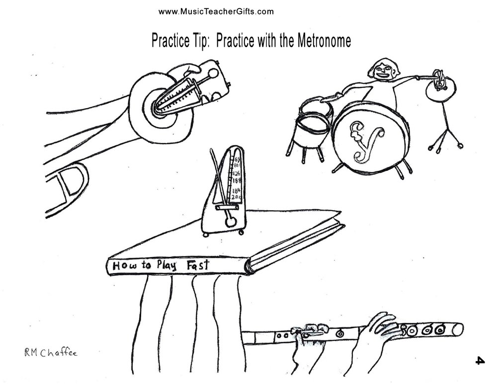 1000x773 music teacher gifts and cat - Metronome Drawing