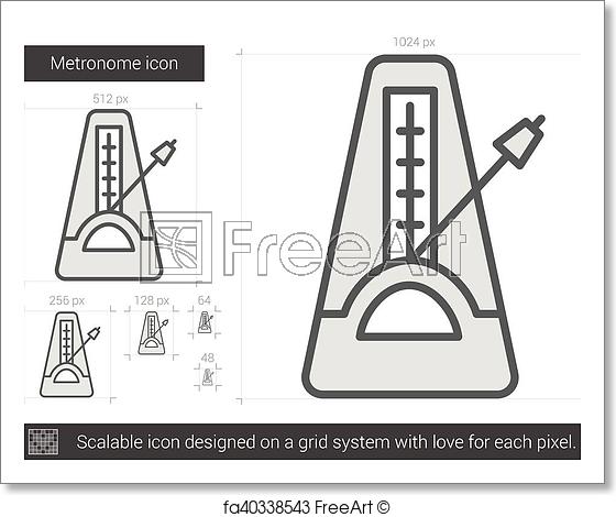 560x470 free art print of metronome line icon metronome vector line icon - Metronome Drawing
