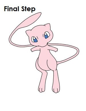 300x388 how to draw mew last step draw in drawings, pokemon mew - Mew Drawing