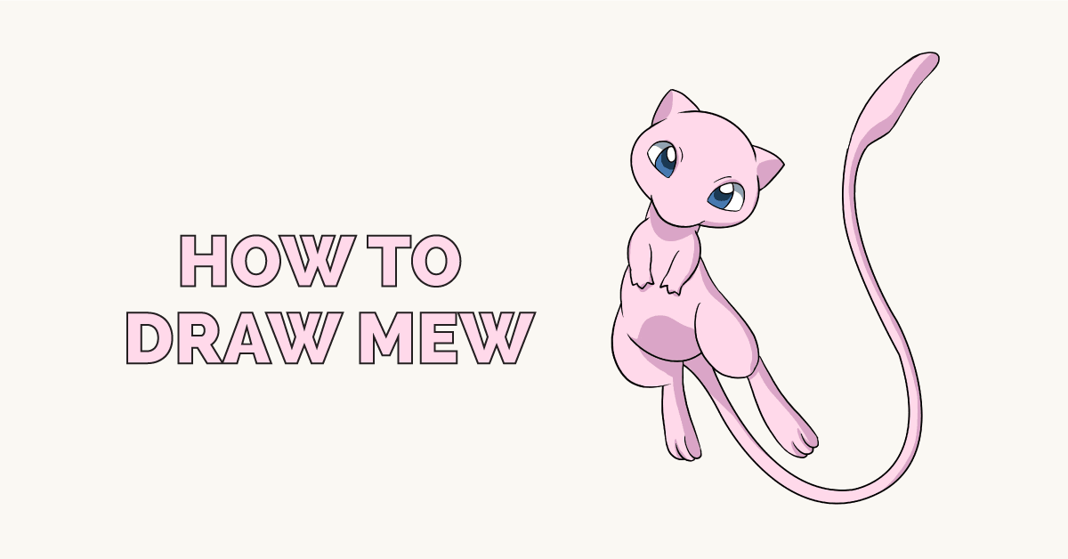 1200x628 how to draw mew from pokemon - Mew Drawing