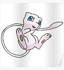 210x230 mew mewtwo drawing posters redbubble - Mew Drawing