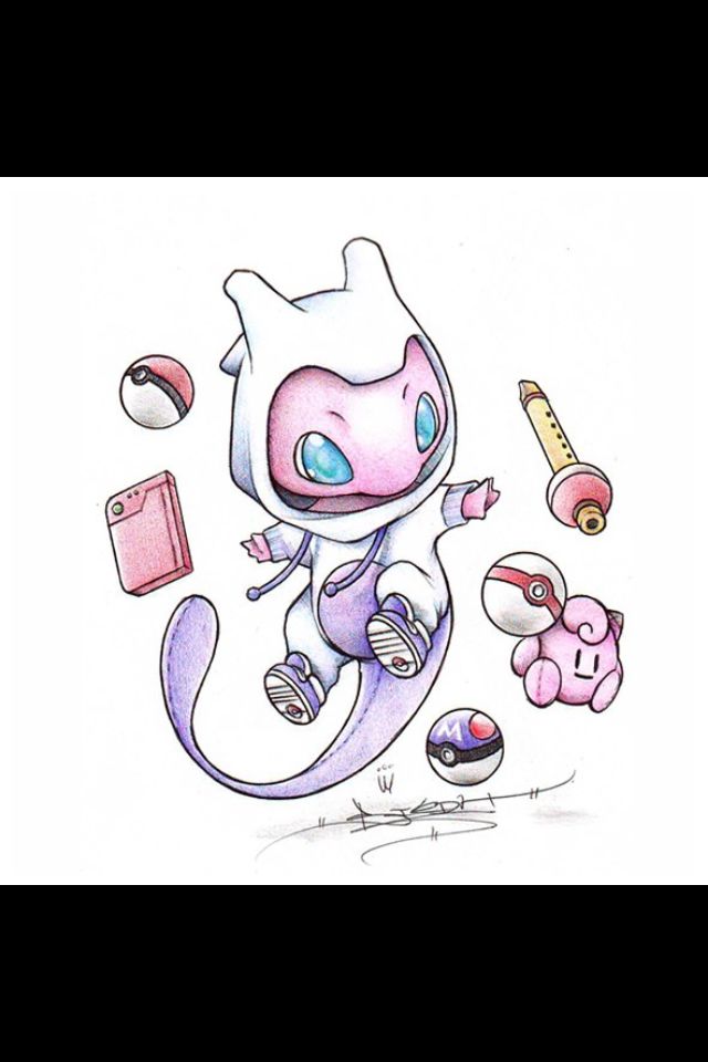 640x960 mew drawing pokemon pokemon mew, baby pokemon - Mew Drawing
